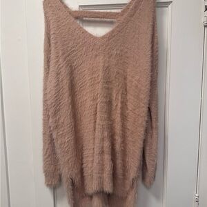 Cozy Pink Fuzzy Sweater